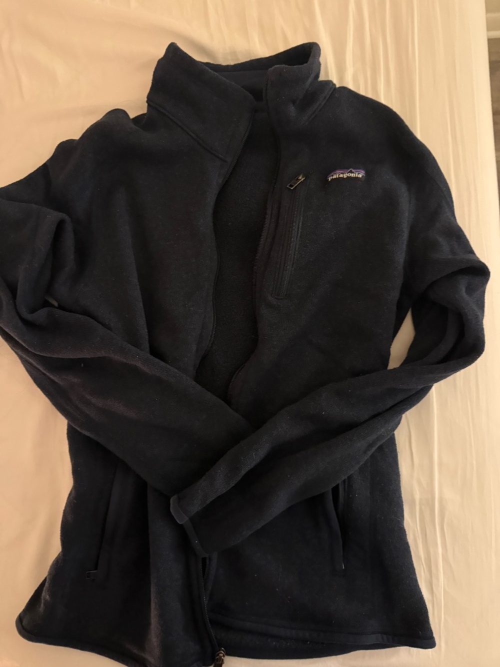 Patagonia Navy Full Zip Knit Fleece Jacket Women's Medium